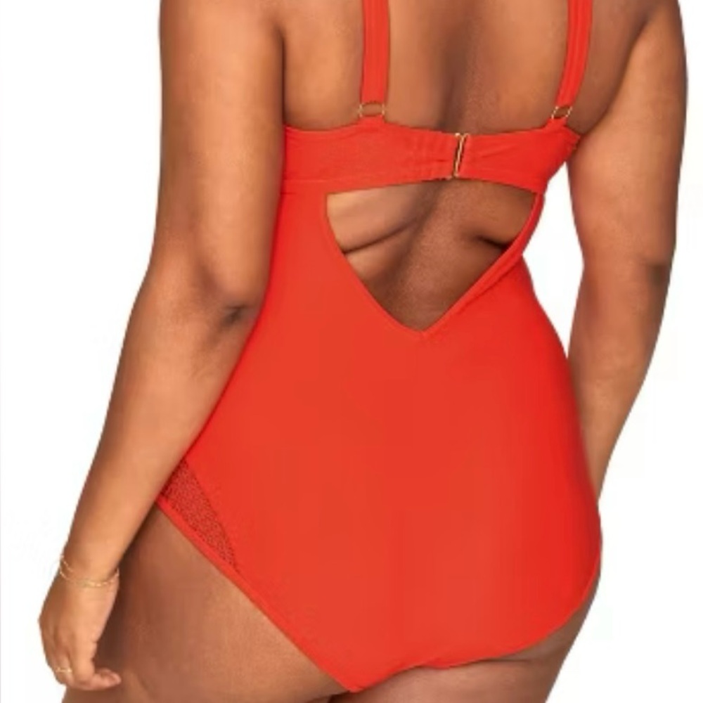 Adore Me Coralin Orange Swimsuit - Picture 3 of 16
